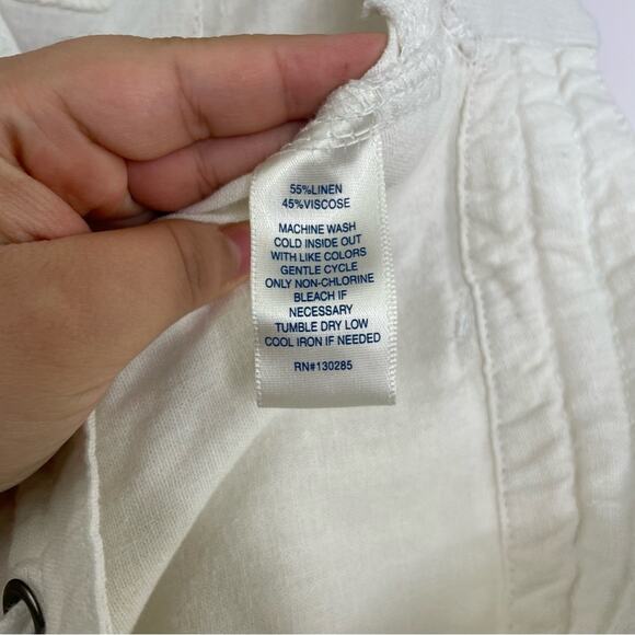 Per Se White Linen Viscose Blend Capri Pants Coastal Women's size 2X Beach - Picture 6 of 9